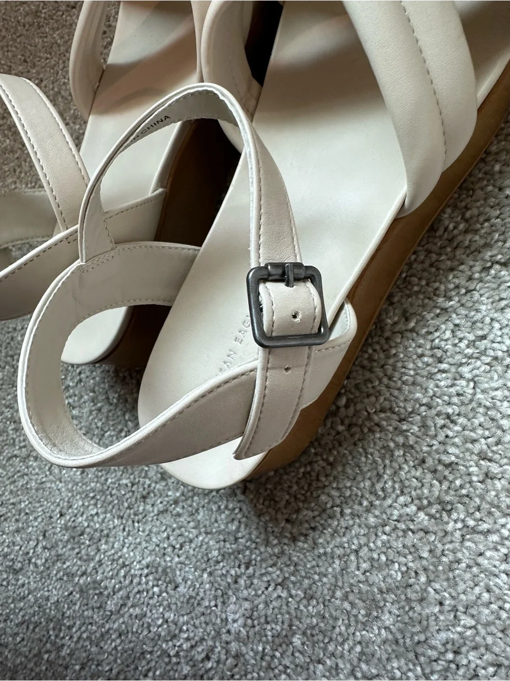Women's Cream Strappy Ankle Strap Sandals - American Eagle